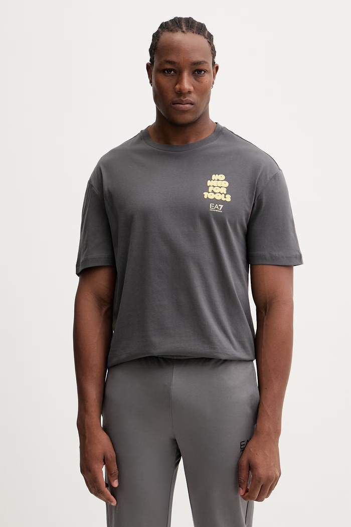 Oblačila Bombažna kratka majica EA7 Emporio Armani AF13244.7M001398 siva