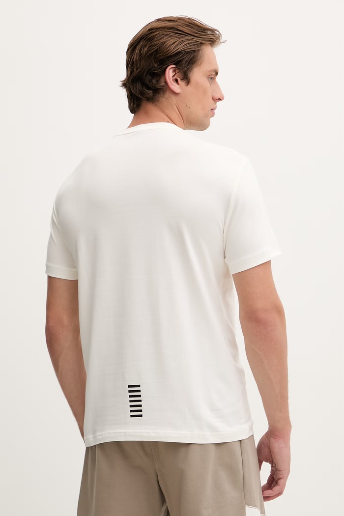 Odzież EA7 Emporio Armani T-shirt męski z bawełną PJVQZ.8NPT27 beżowy
