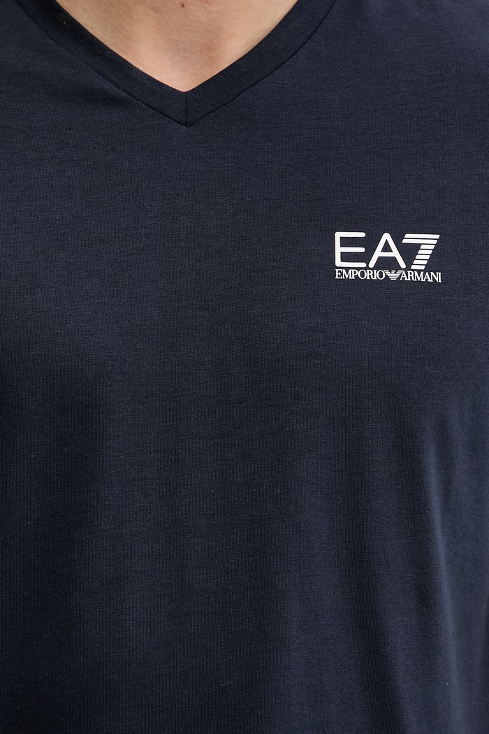 EA7 Emporio Armani T-shirt męski z bawełną PJVQZ.8NPT27 granatowy