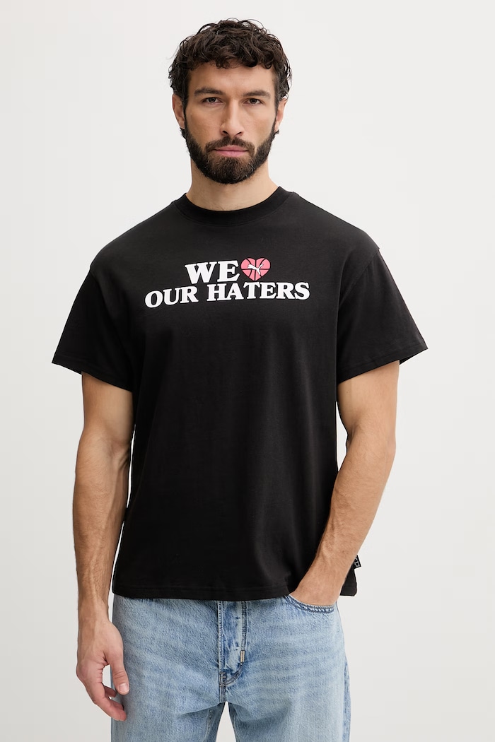 Puma pánske bavlnené tričko Out the mail Haters čierna 634953