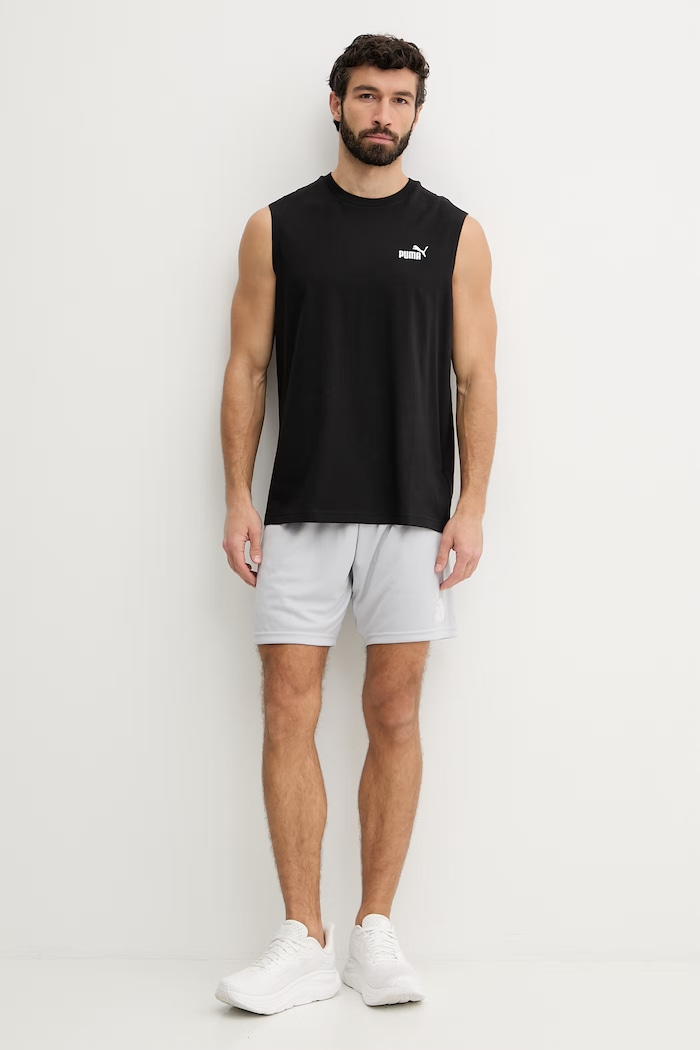 Puma мъжка памучна тениска Essential Logo 682626 черен SS26