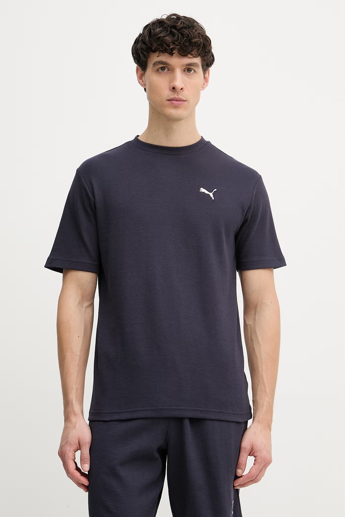 Puma kratka majica moška z bombažem Essential elevated mornarsko modra 692018