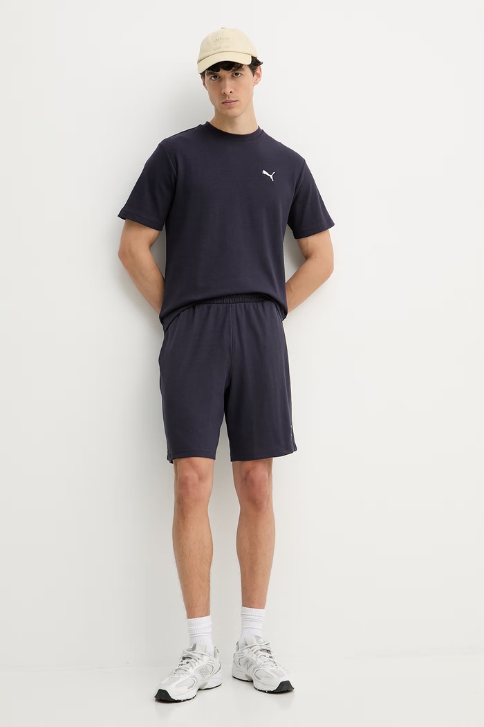Puma kratka majica moška z bombažem Essential elevated 692018 mornarsko modra SS26