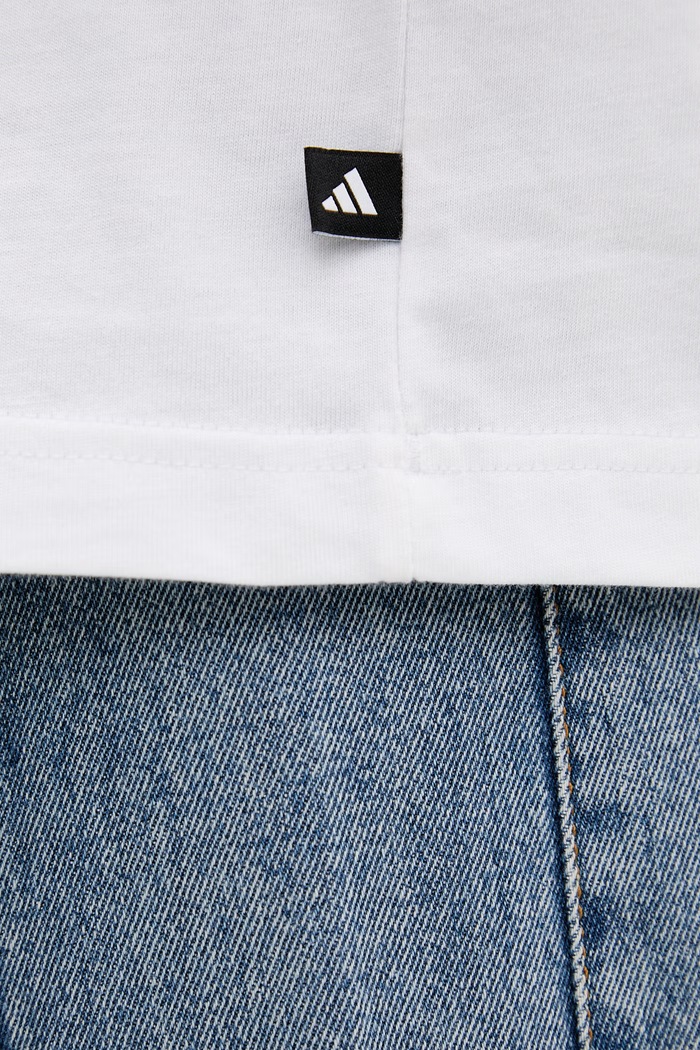adidas tricou din bumbac Summer Slide Trim JZ4995 alb