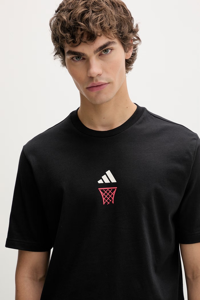 adidas t-shirt bawełniany The Anx Hoop czarny JZ5044