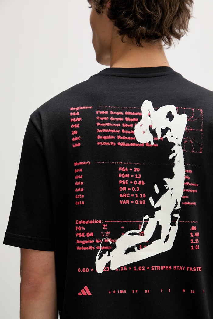 adidas t-shirt bawełniany The Anx Hoop JZ5044 czarny