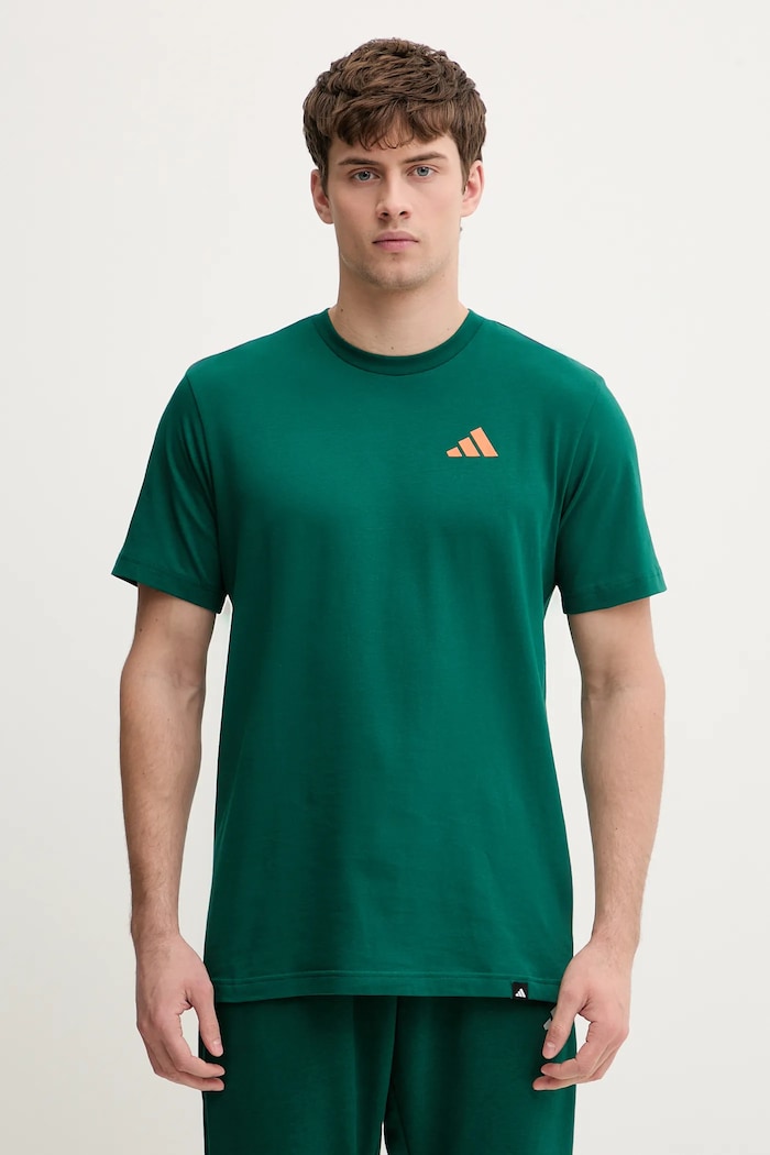 Oblečenie Bavlnené tričko adidas Everyday Getaway JZ7558 zelená