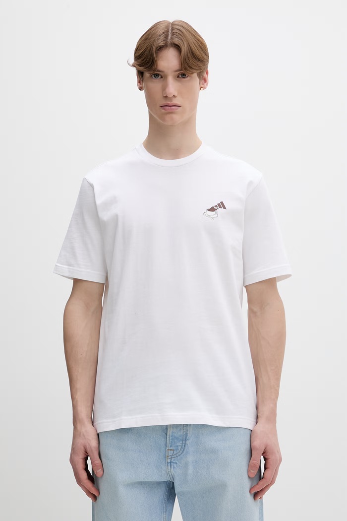 Odzież adidas t-shirt bawełniany Coffee Cafe KB2497 biały