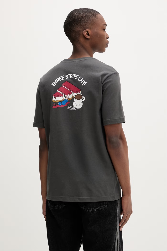 Adidas kratka majica moška bombažna Coffee Cafe siva KB2499