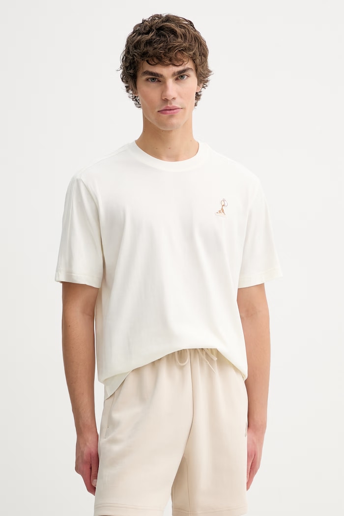 adidas tricou din bumbac Coffee Cafe imprimeu bej KB4845