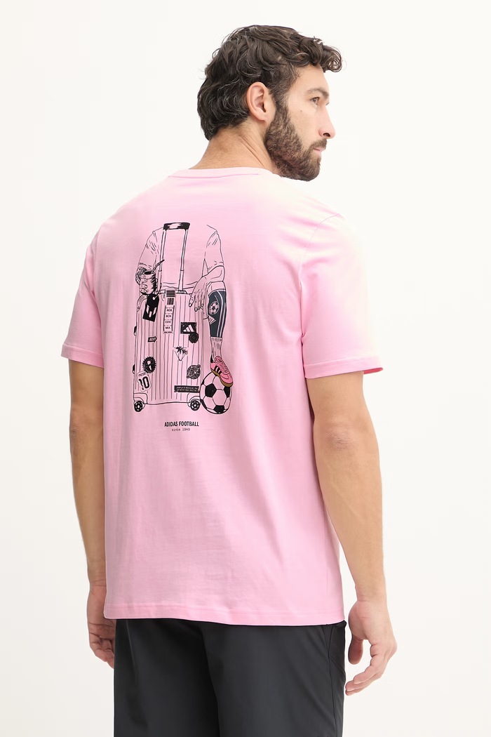 T-shirt προπόνησης adidas Performance βαμβάκι ροζ KB9486