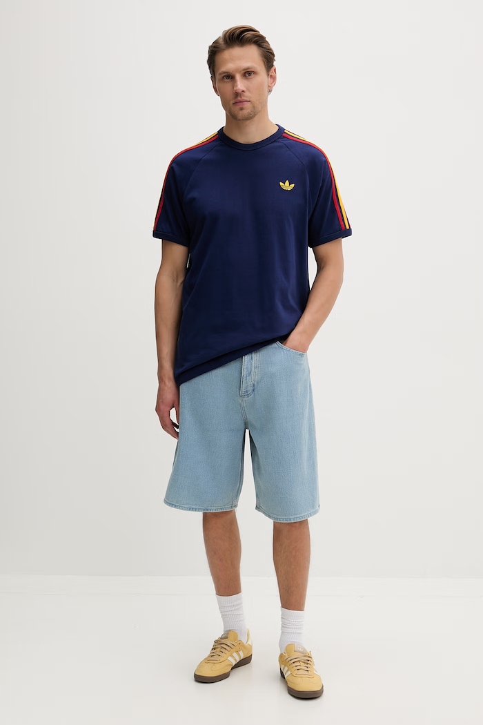 adidas Originals oversize tričko pánske bavlnené KC8642 tmavomodrá SS26