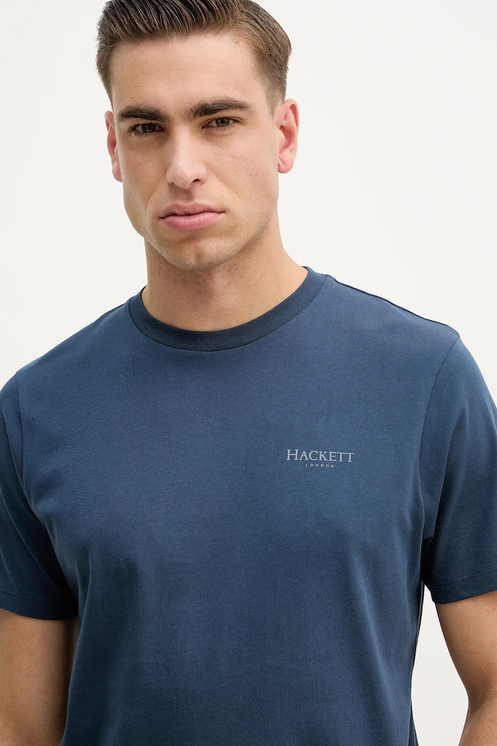 Хлопковая футболка Hackett London голубой HM5000067