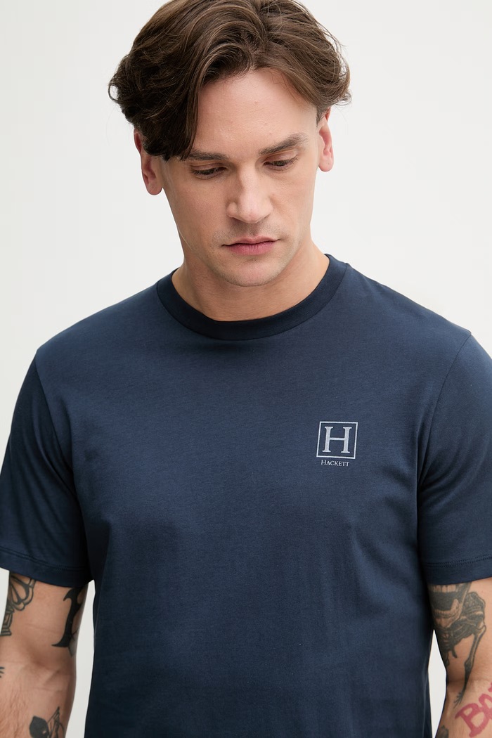 Hackett London Tričko pánske bavlnené tmavomodrá HM5000077
