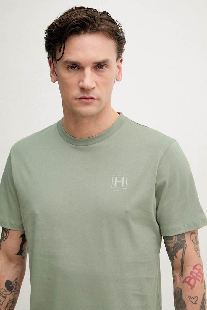 Hackett London tričko pánske bavlnené zelená HM5000077
