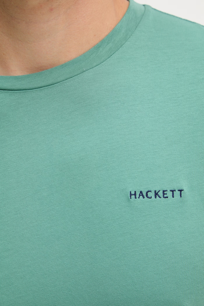Hackett London t-shirt męski bawełniany HM5000092 turkusowy