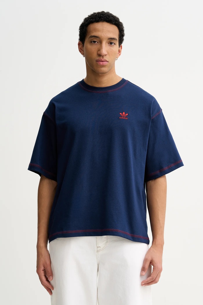 Bavlnené tričko adidas Originals relaxed tmavomodrá KE1206