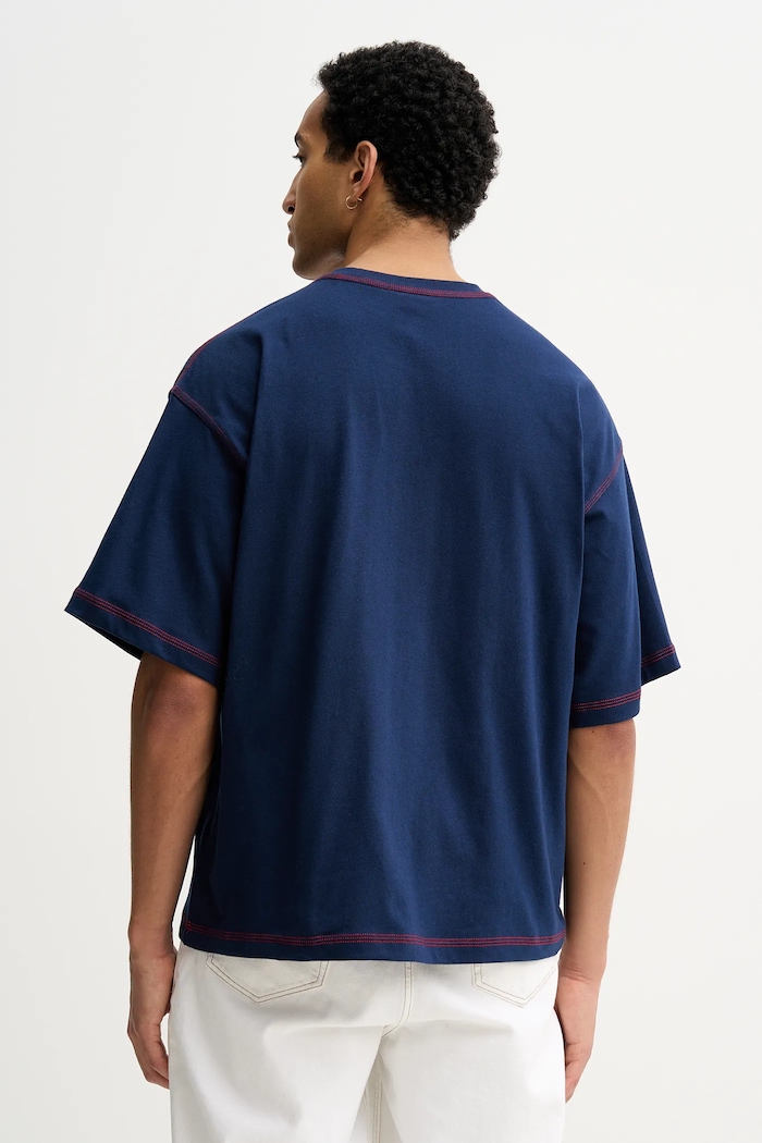 Oblečenie Bavlnené tričko adidas Originals KE1206 tmavomodrá