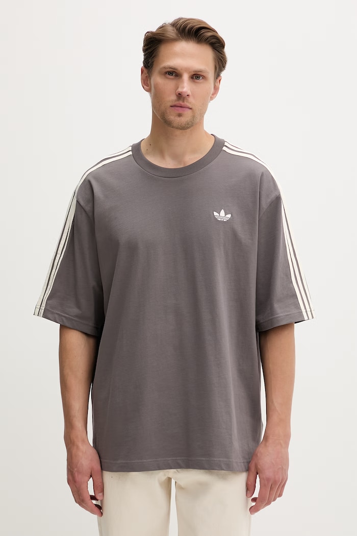 adidas Originals oversize tričko pánske bavlnené sivá KE1591