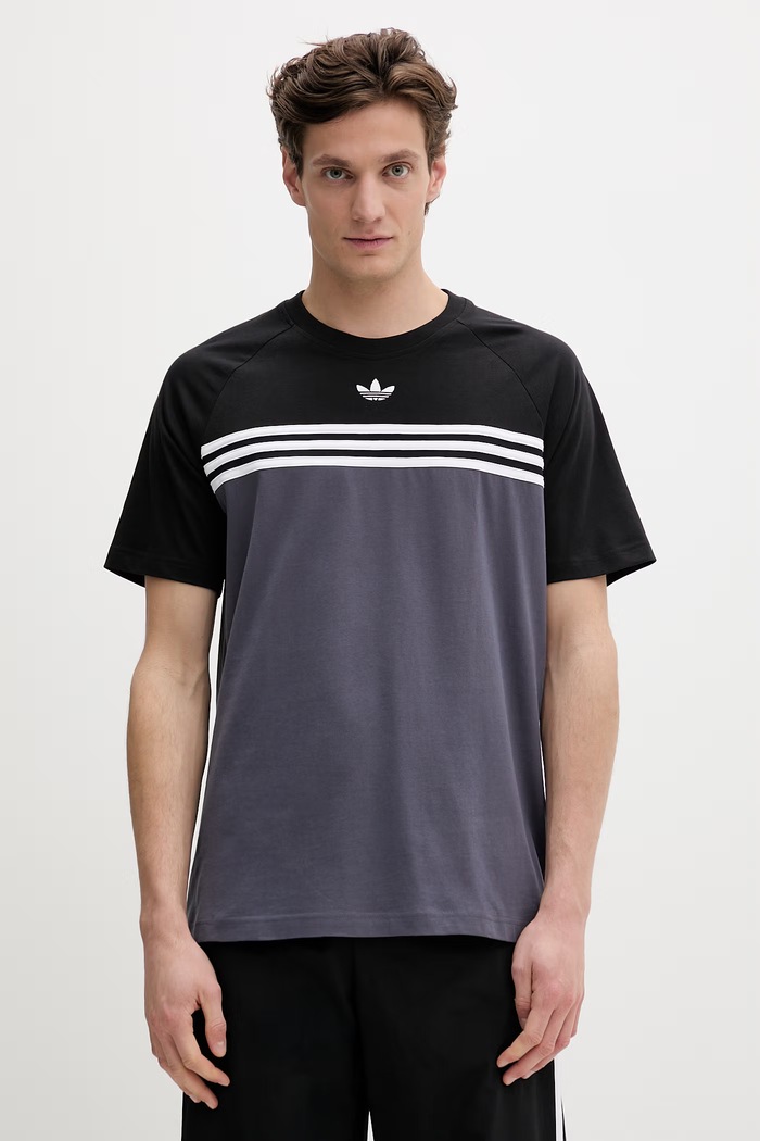Bavlnené tričko adidas Originals nášivka fialová KE2130