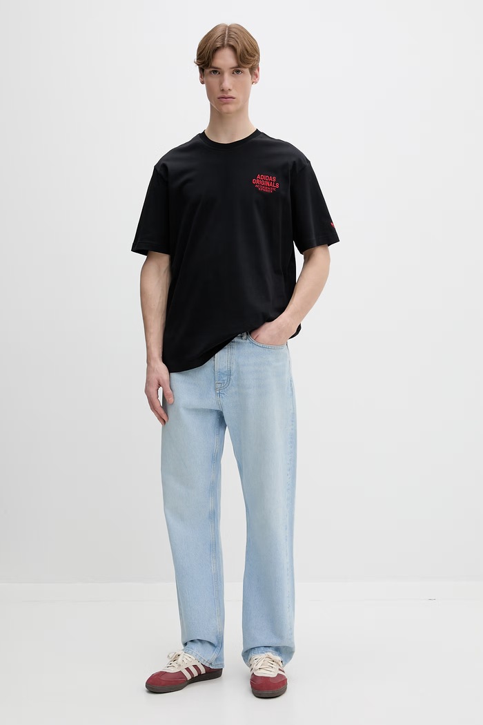 Βαμβακερό μπλουζάκι adidas Originals KE2253 μαύρο SS26