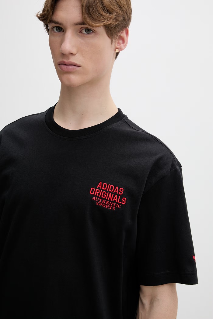 Βαμβακερό μπλουζάκι adidas Originals μαύρο KE2253