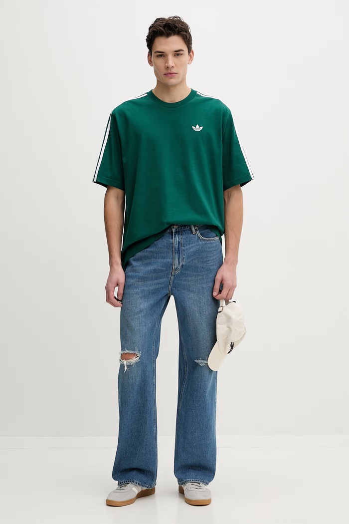 Βαμβακερό μπλουζάκι adidas Originals KE2911 τιρκουάζ SS26