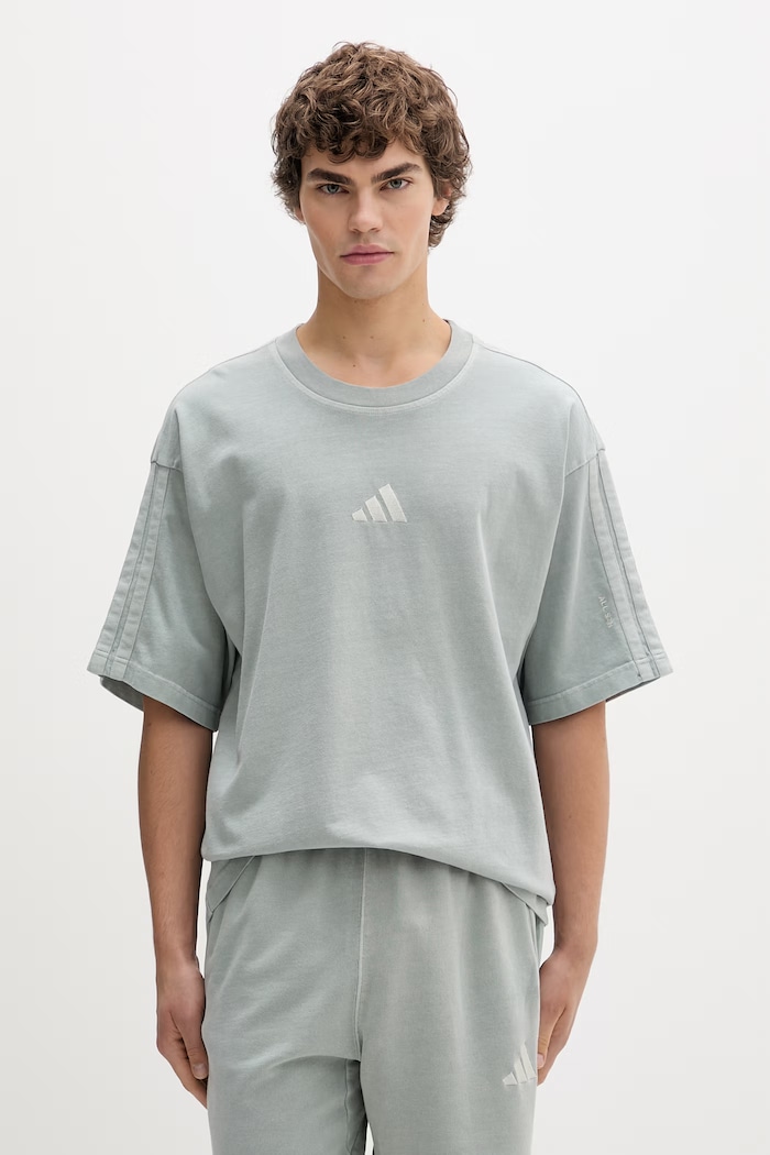 adidas tricou din bumbac imprimeu turcoaz KE5996