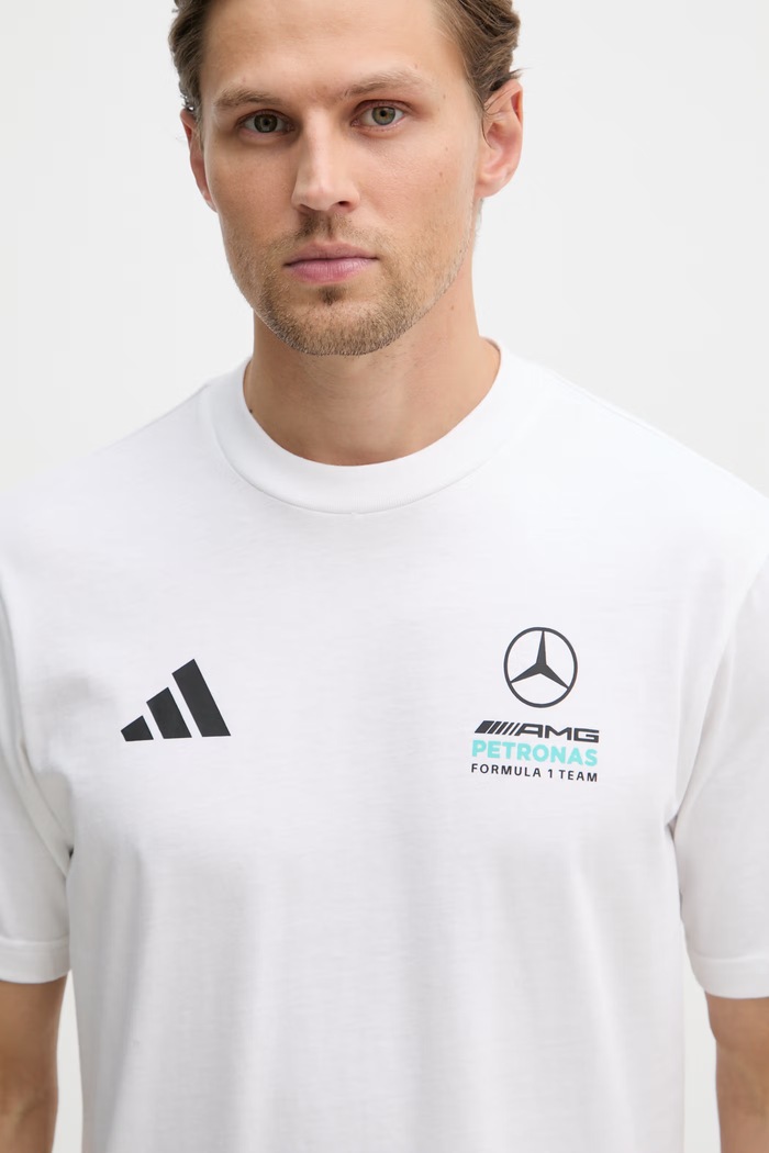 adidas tričko pánske bavlnené x Mercedes biela KE8162
