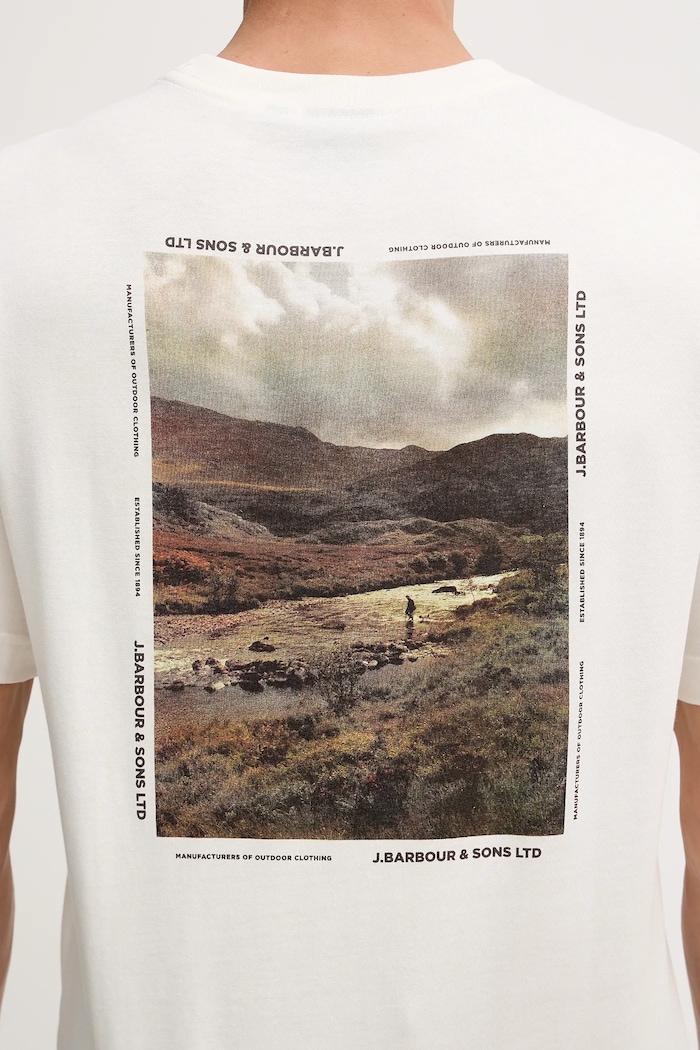 Βαμβακερό μπλουζάκι Barbour Parkend MTS1541 μπεζ