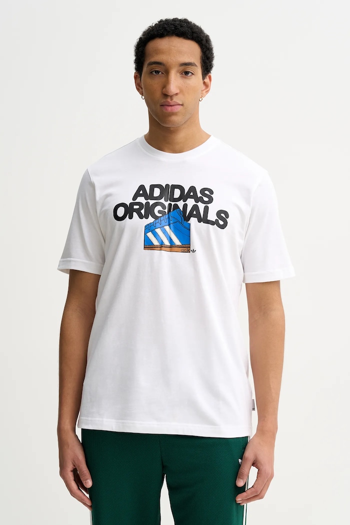 Bavlnené tričko adidas Originals potlač biela KT0488