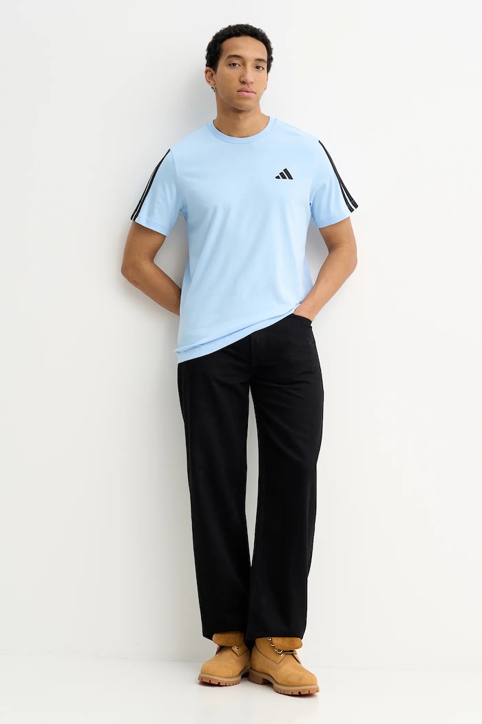 Bavlnené tričko adidas KT0555 modrá SS26