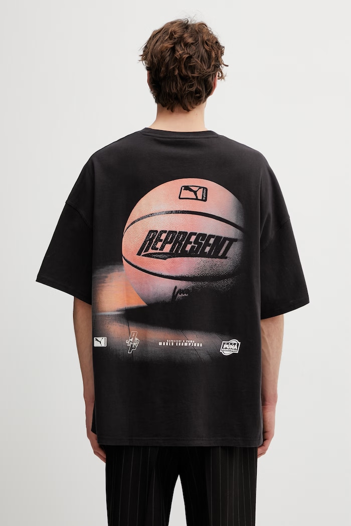 Puma t-shirt bawełniany Represent nadruk czarny 635798