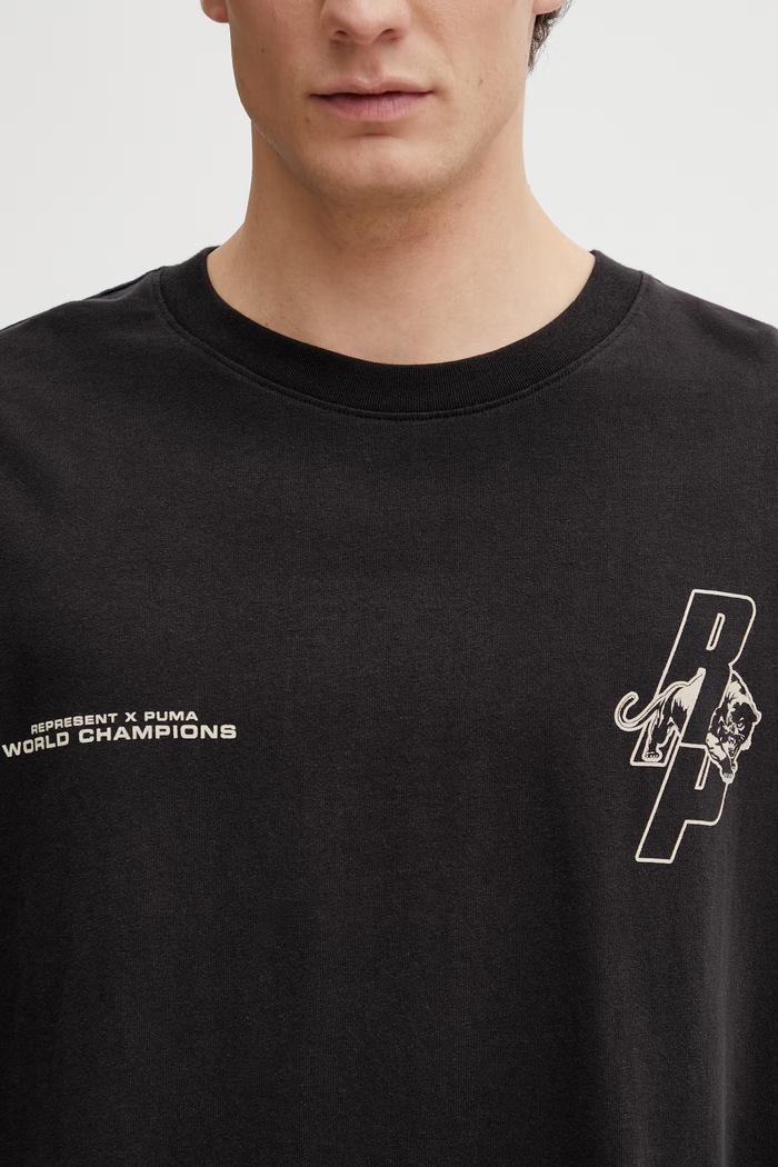 Puma t-shirt bawełniany Represent czarny 635798