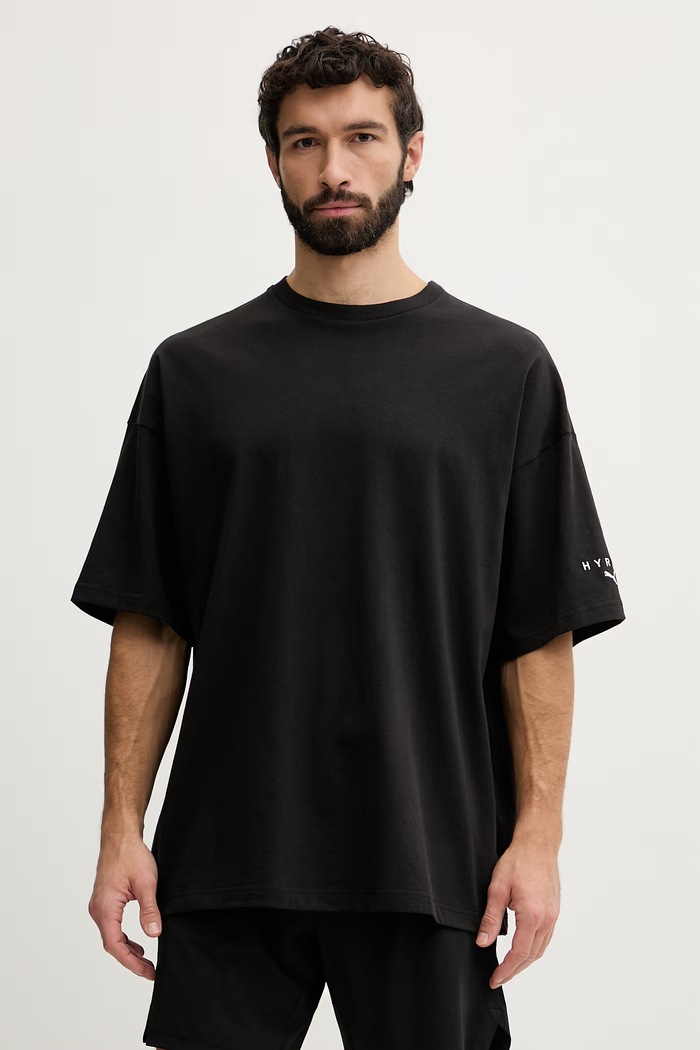 Puma тениска за трениране мъжка памучна City lifestyle HYROX черен 528131
