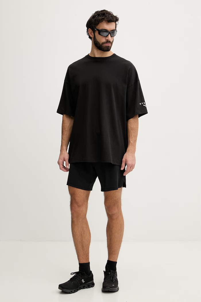 Puma тениска за трениране мъжка памучна City lifestyle HYROX 528131 черен SS26