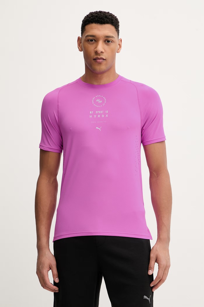Puma t-shirt γυμναστικής ανδρικό Dryelite HYROX μωβ 528567