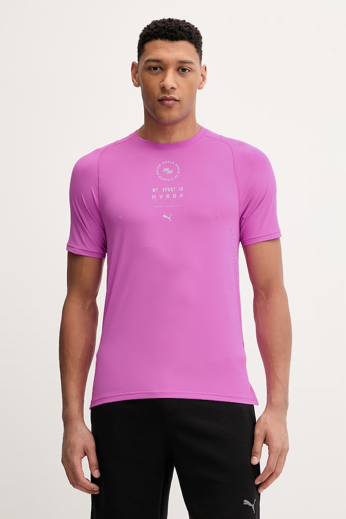 Puma t-shirt γυμναστικής ανδρικό Dryelite HYROX μωβ 528567