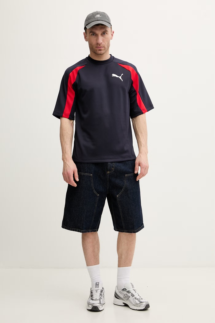 Kratka majica Puma Oversized Pique 634403 mornarsko modra SS26