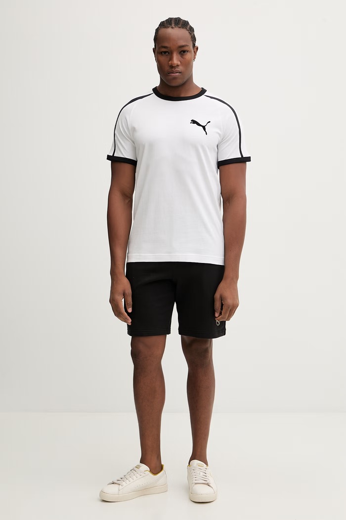 Bavlnené tričko Puma Big Cat Ringer 635242 biela SS26
