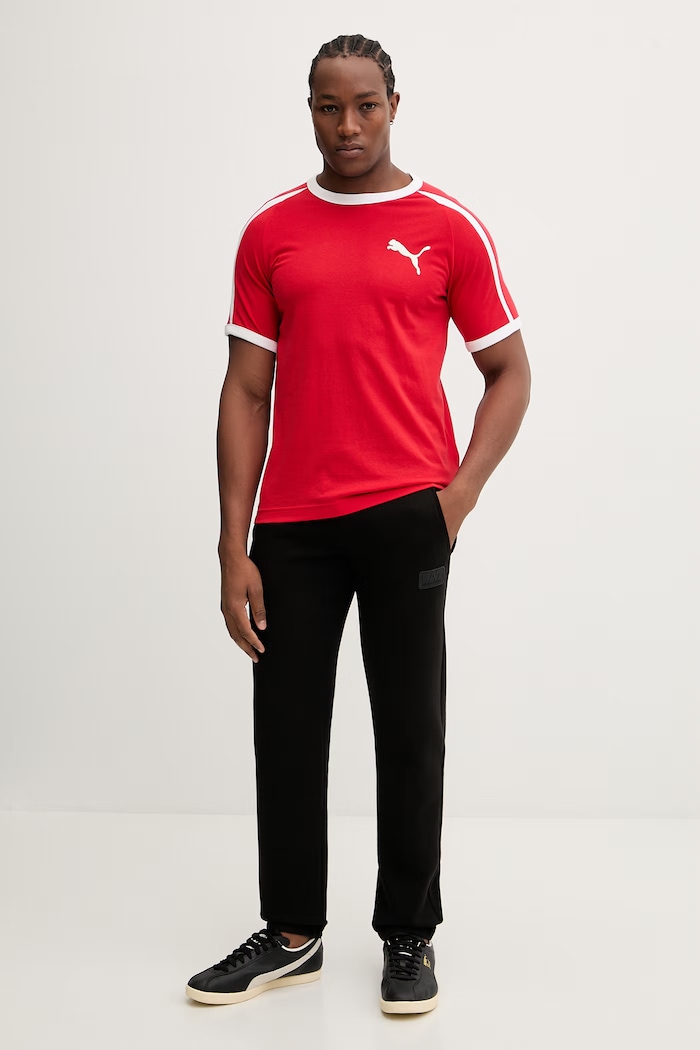 Bavlnené tričko Puma Big Cat Ringer 635242 červená SS26