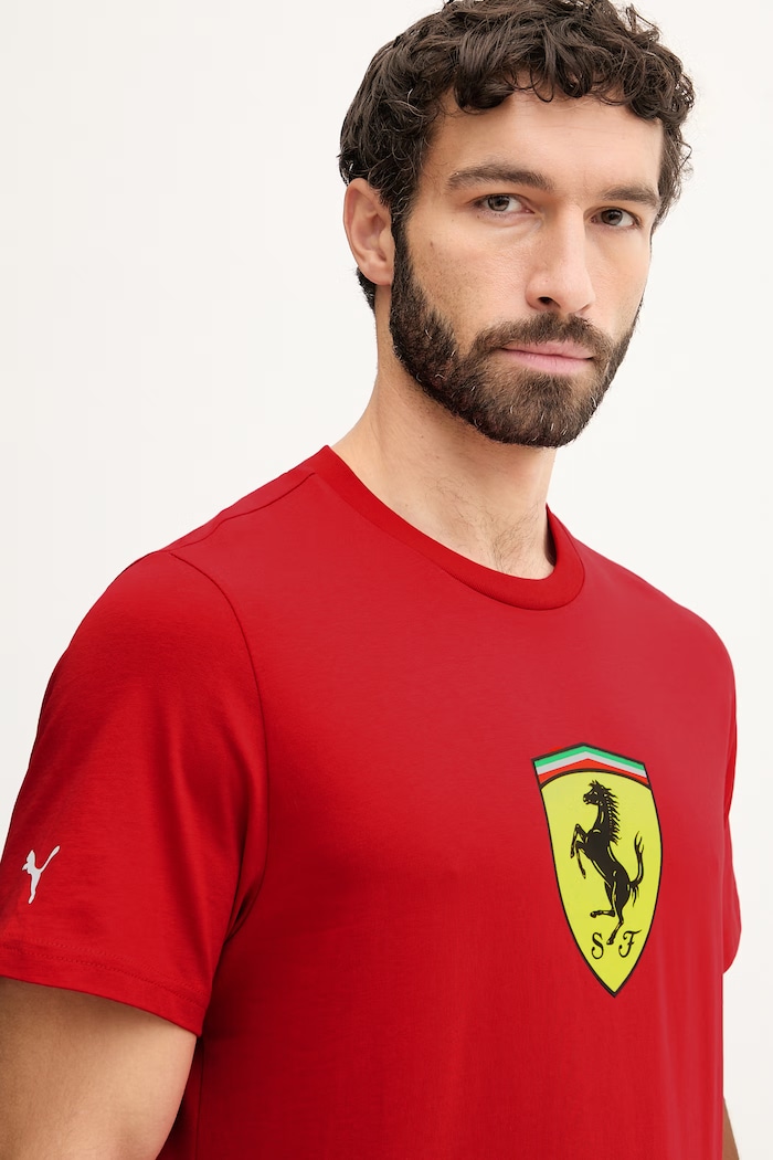 Bavlnené tričko Puma Ferrari červená 635310
