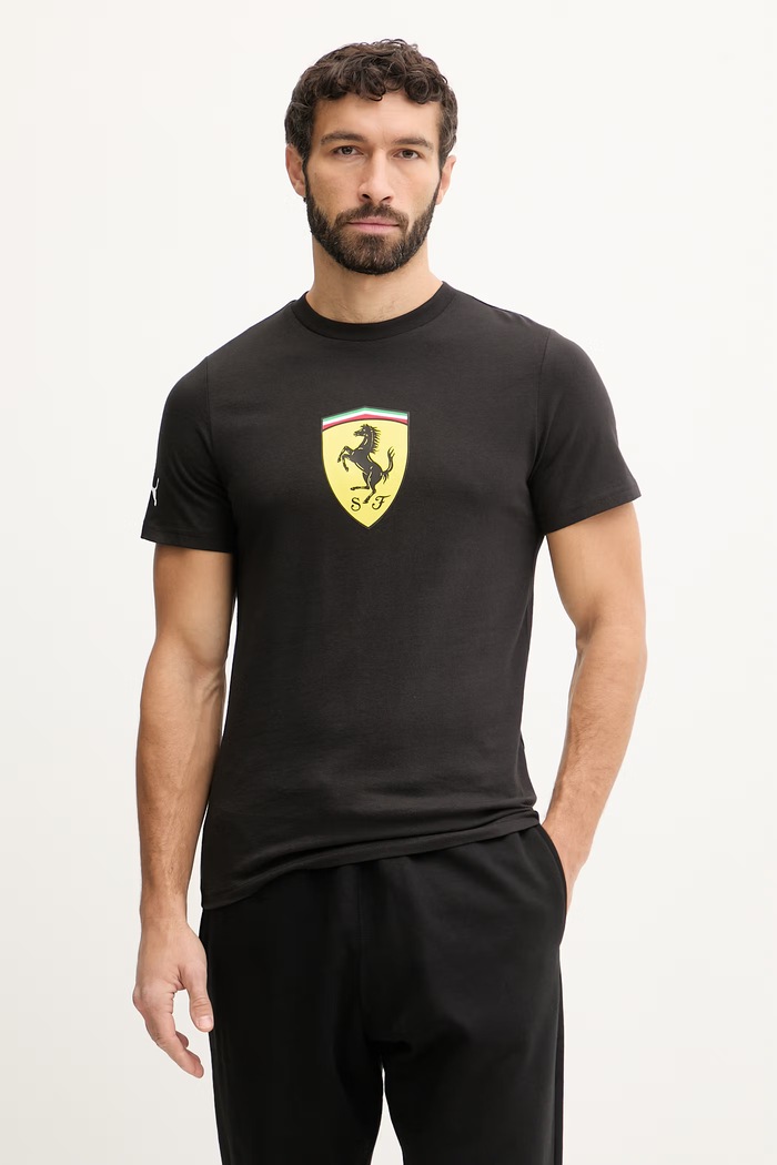 Bavlnené tričko Puma Ferrari potlač čierna 635310