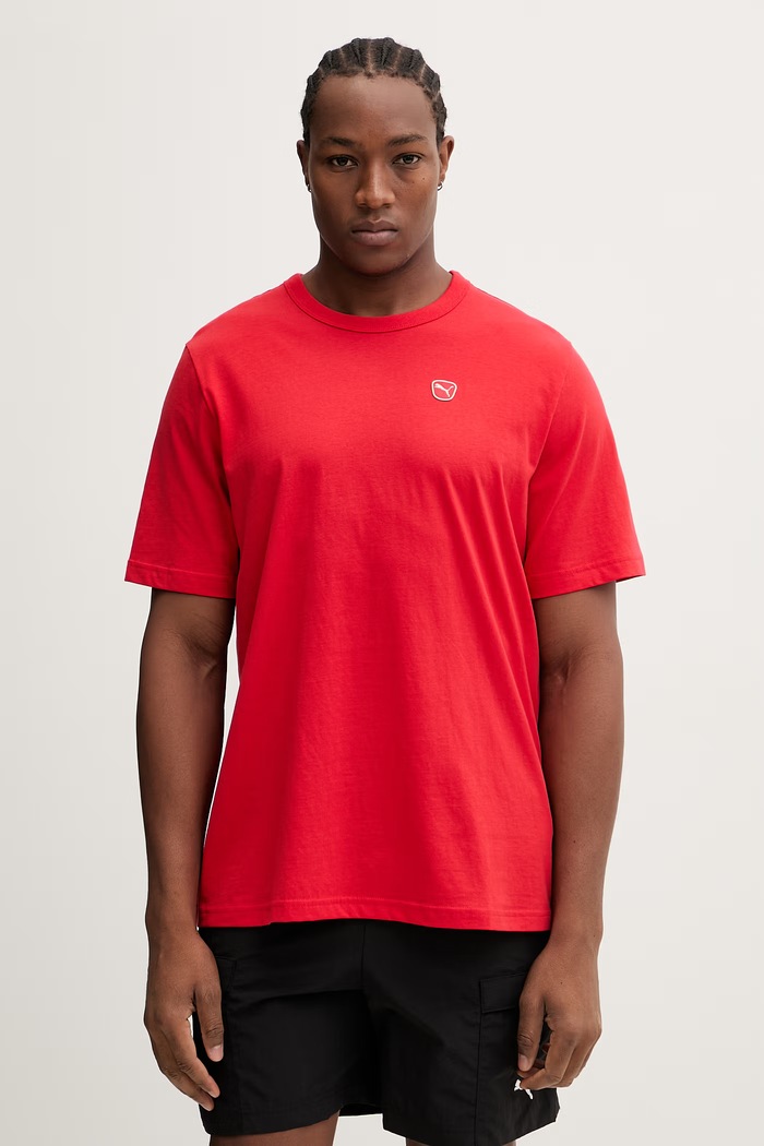 Bavlnené tričko Puma Essential elevated jednofarebný červená 692054