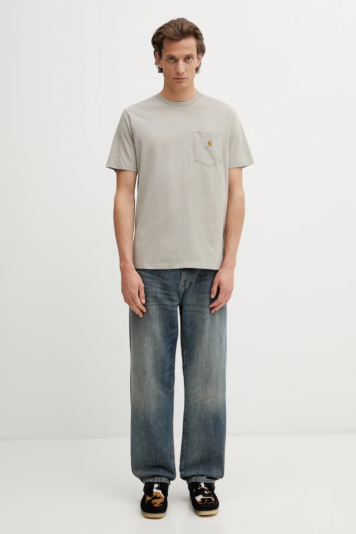 Bavlněné tričko Carhartt WIP SS Pocket T-Shirt I030434.3GEXX béžová