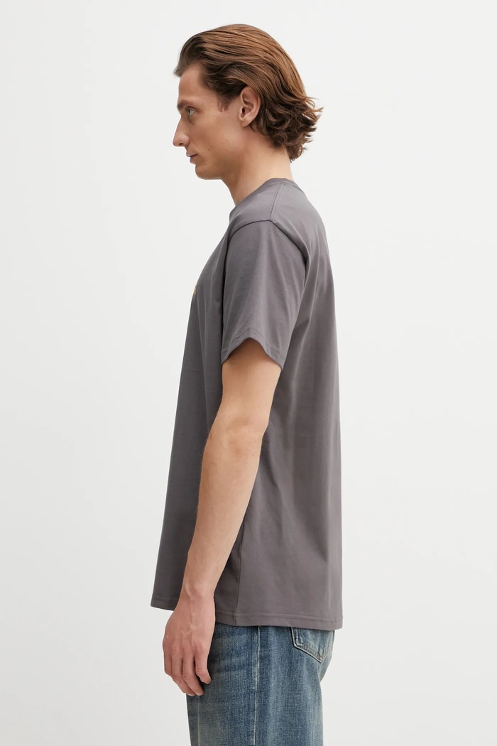 Bavlněné tričko Carhartt WIP SS Chase T-Shirt I026391.3H5XX šedá SS26