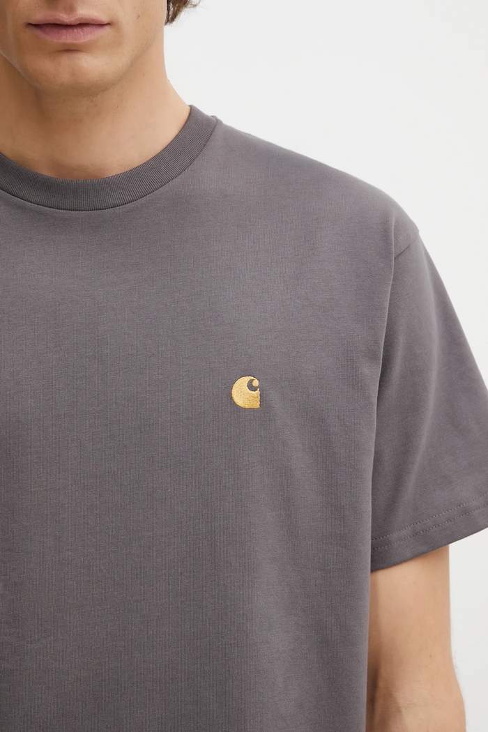 Bavlněné tričko Carhartt WIP SS Chase T-Shirt šedá I026391.3H5XX