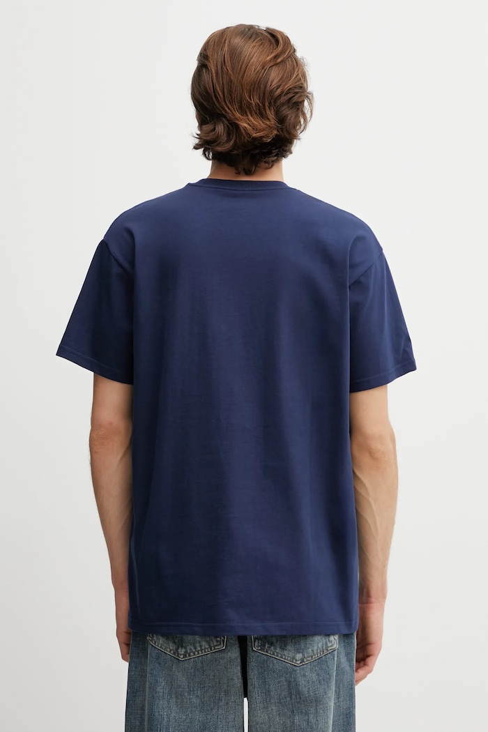 Oblečení Bavlněné tričko Carhartt WIP SS Chase T-Shirt I026391.3H6XX námořnická modř