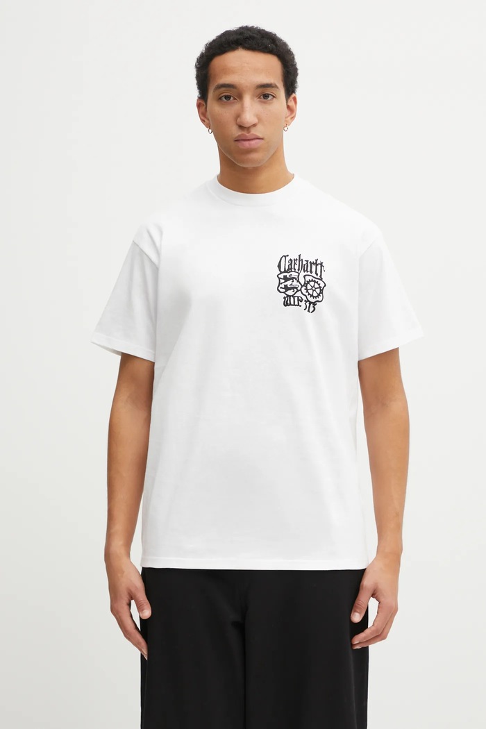 Odzież Carhartt WIP t-shirt bawełniany SS Commuting Tales T-Shirt I036010.02XX biały