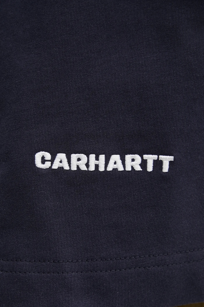 Bavlnené tričko Carhartt WIP SS Link Script T-Shirt tmavomodrá I031373.00BXX
